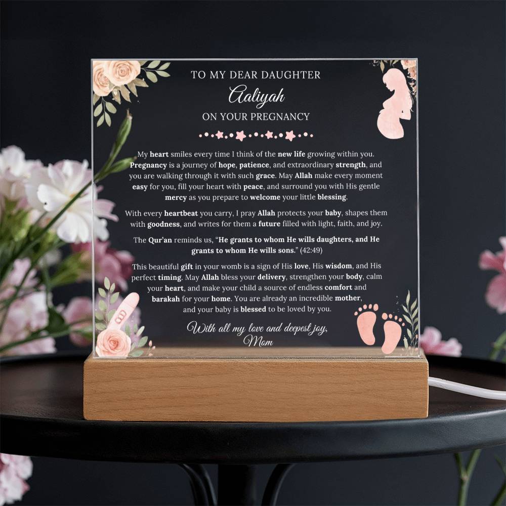 Gift for Daughter Pregnancy From Mom, A Very Thoughtful Message With Quran Verse by Qiyam
