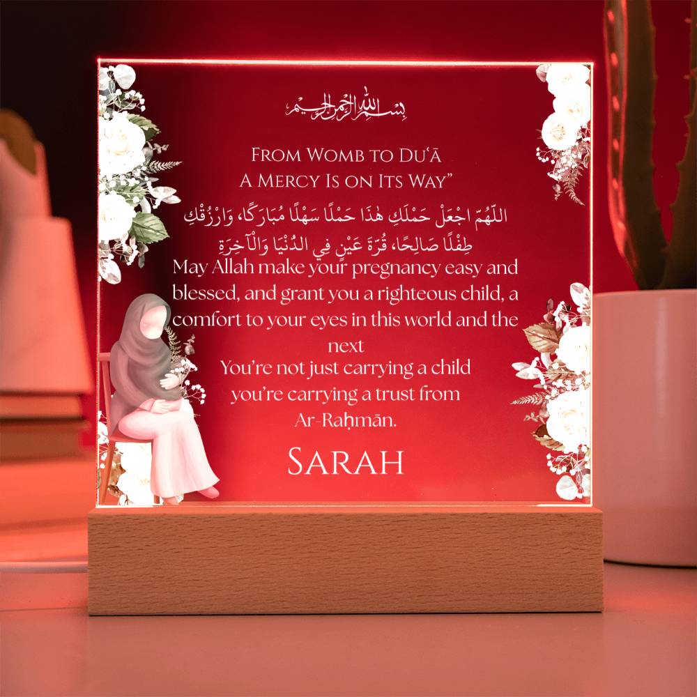 Gift for Muslim New Mom Pregnancy With Personalized Cliparts With Dua by Qiyam