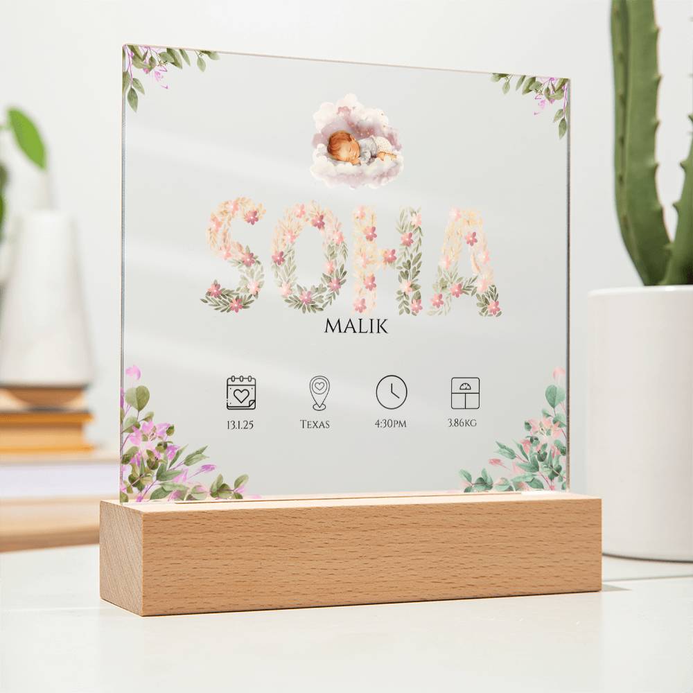Gift for Muslim Daughter Baby Naming With Personalized by Qiyam