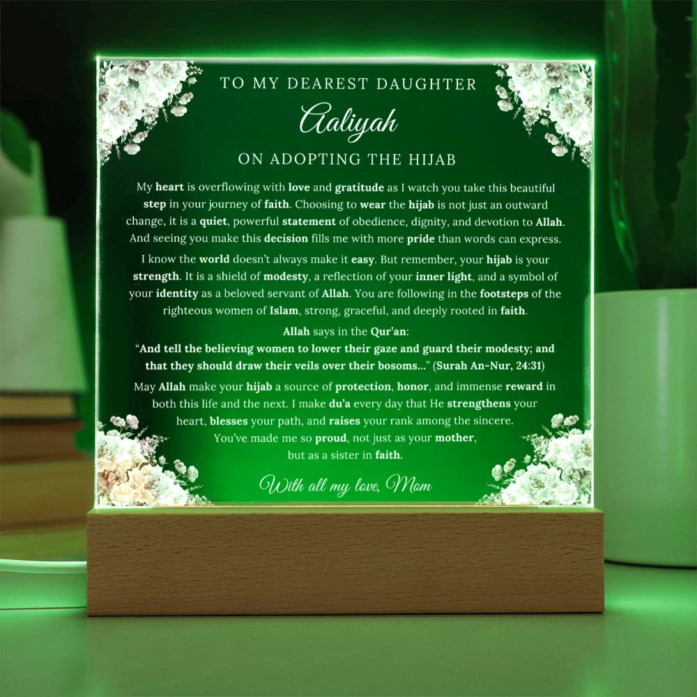 Gift for Daughter Hijab Adoption from Mom, A Very Beautiful Message With Quran Verse by Qiyam