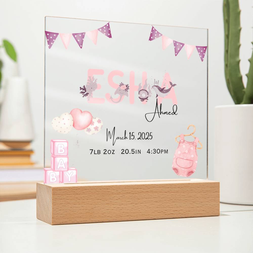 Gift for Muslim Daughter Baby Naming With Personalized by Qiyam