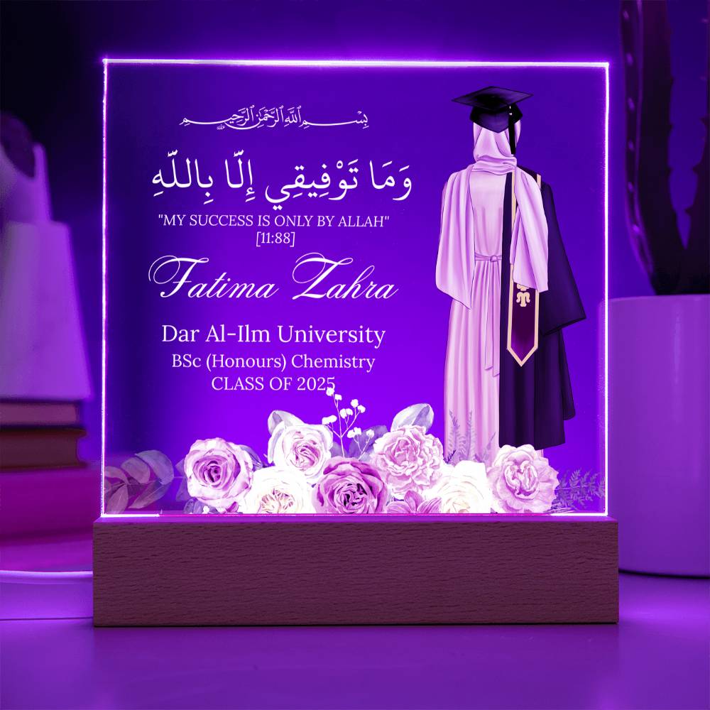 Gift for Muslim Student University Graduation With Personalized Cliparts With Quran Verse by Qiyam