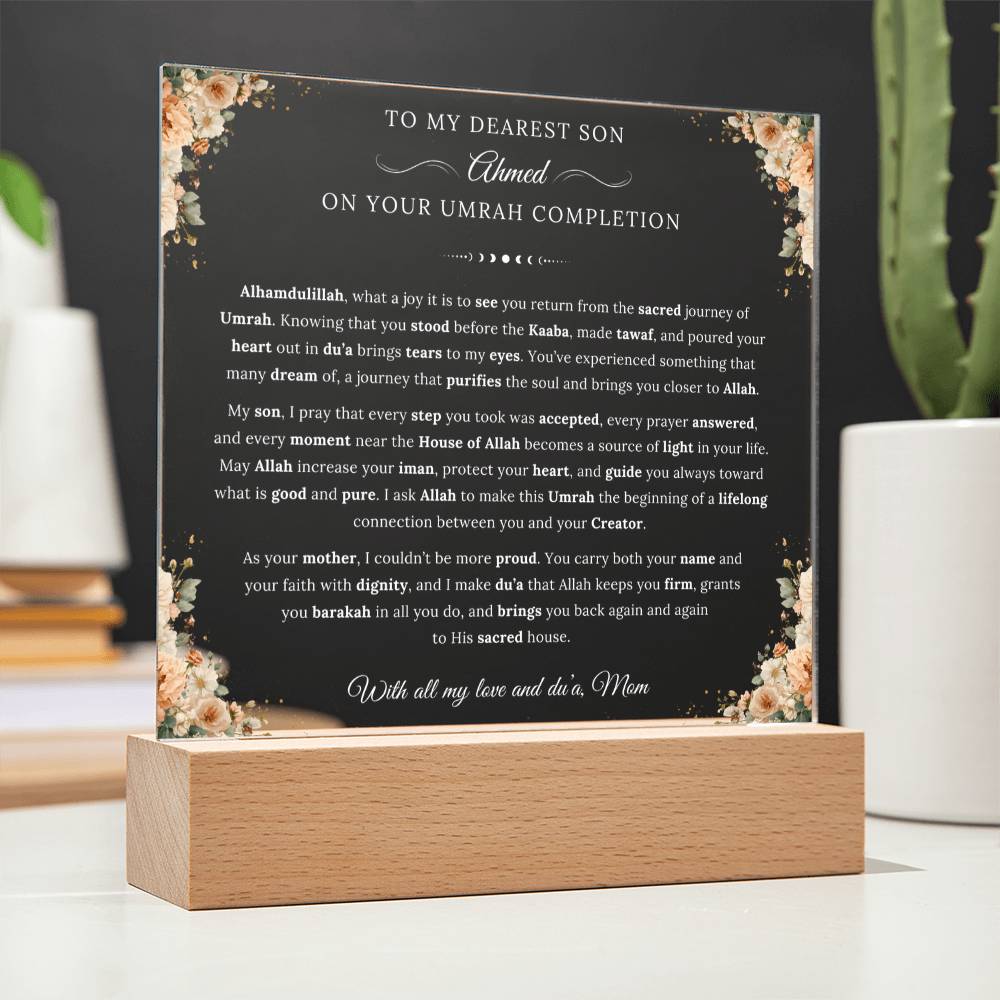Gift for Son Umrah Completion from Mom, A Very Beautiful Emotional Message With Duaa by Qiyam