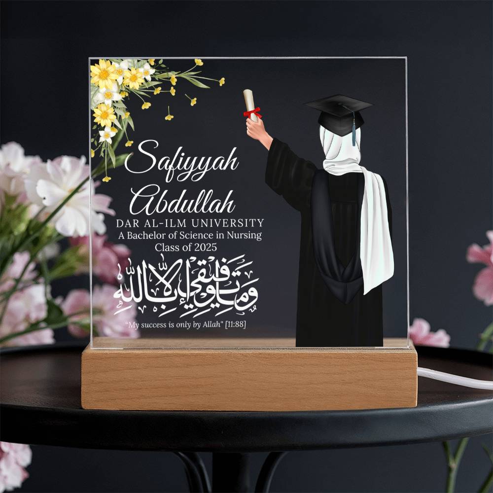 Gift for Muslim Graduation With Personalized Cliparts With Quranic Verse by Qiyam