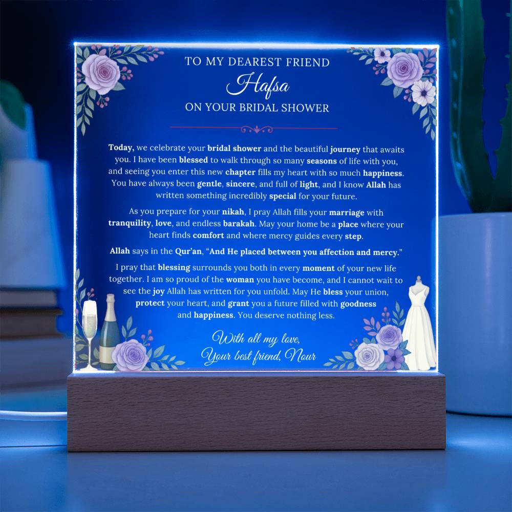 Gift for Friend Bridal Shower From Best Friend, A Very Thoughtful Message With Quran Verse by Qiyam