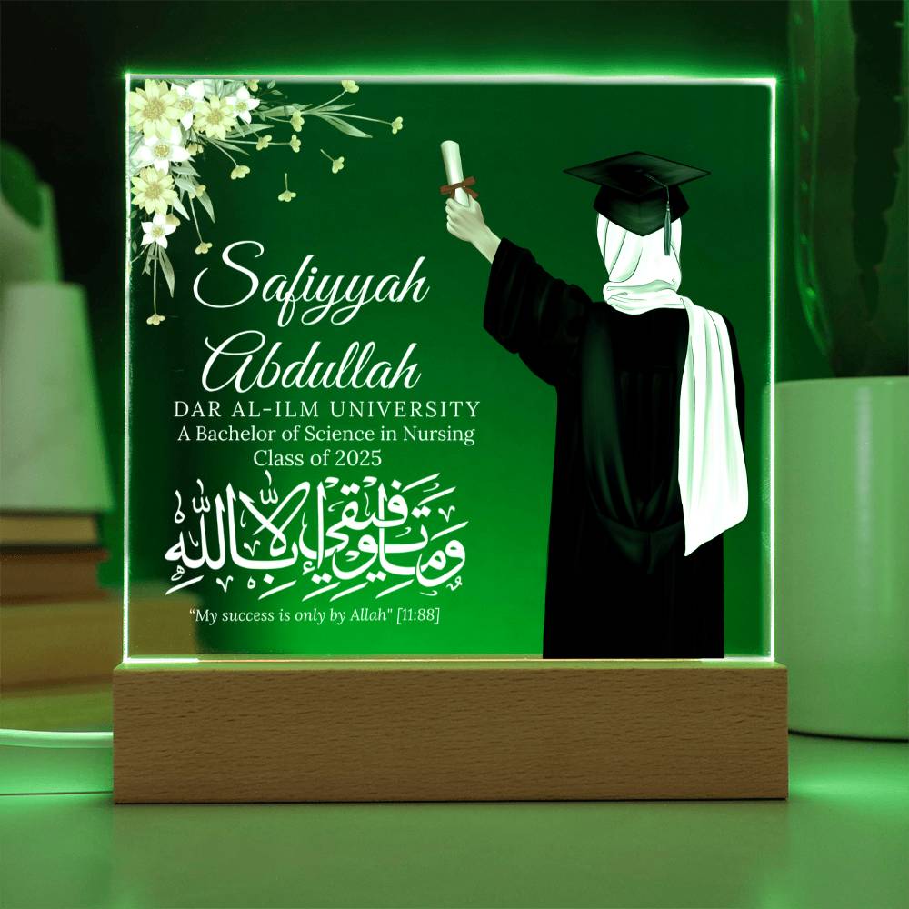 Gift for Muslim Graduation With Personalized Cliparts With Quranic Verse by Qiyam