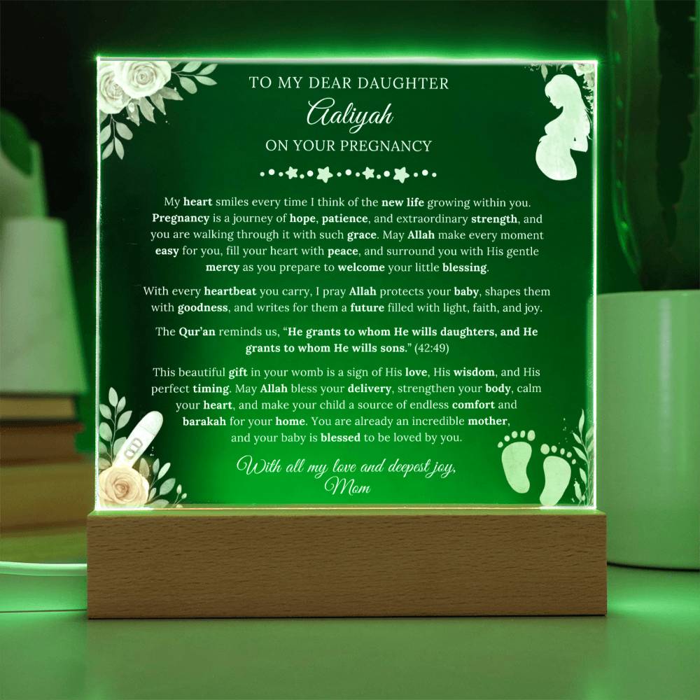 Gift for Daughter Pregnancy From Mom, A Very Thoughtful Message With Quran Verse by Qiyam