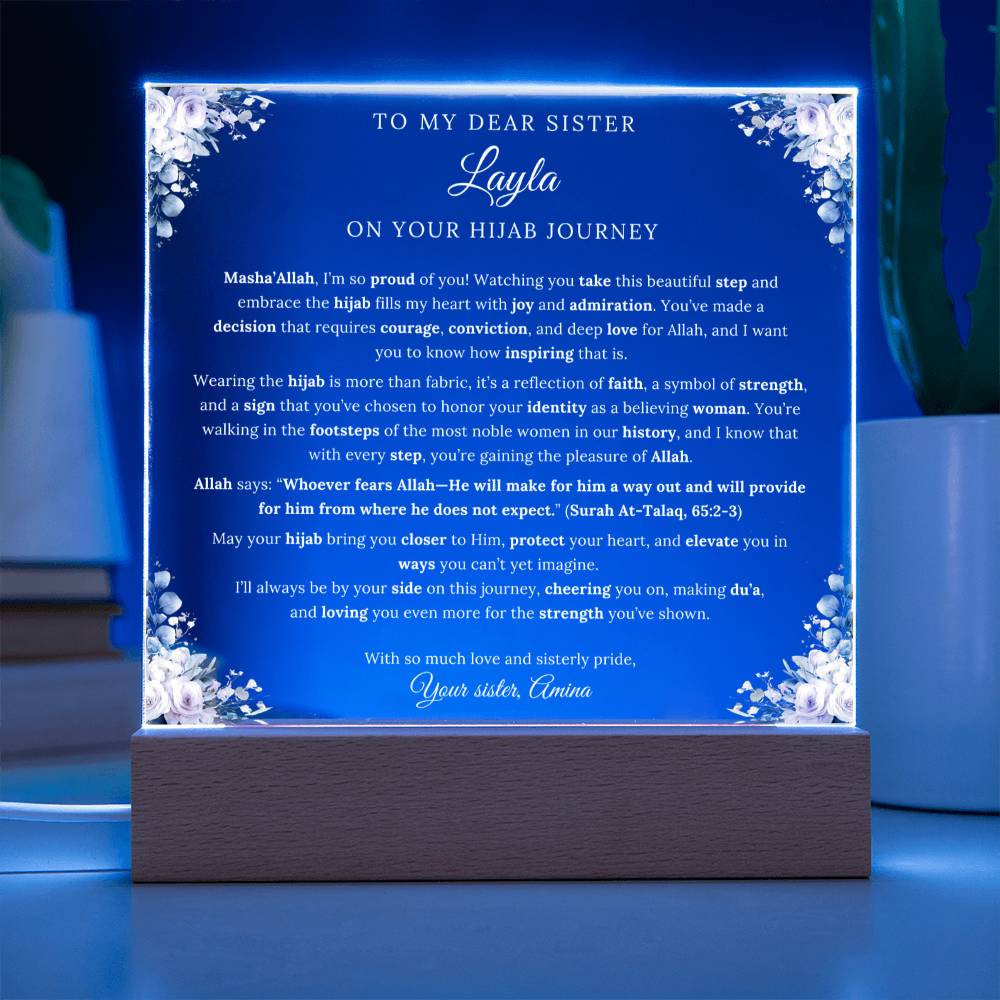 Gift for Sister Hijab Adoption from Sister, A Very Beautiful Message With Quran Verse by Qiyam