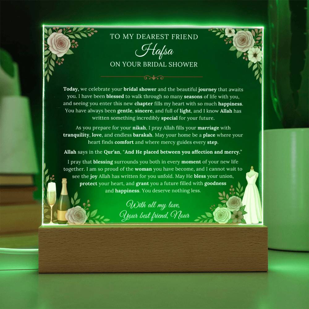 Gift for Friend Bridal Shower From Best Friend, A Very Thoughtful Message With Quran Verse by Qiyam