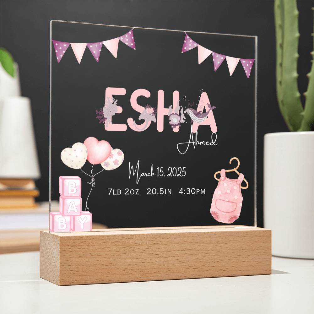 Gift for Muslim Daughter Baby Naming With Personalized by Qiyam