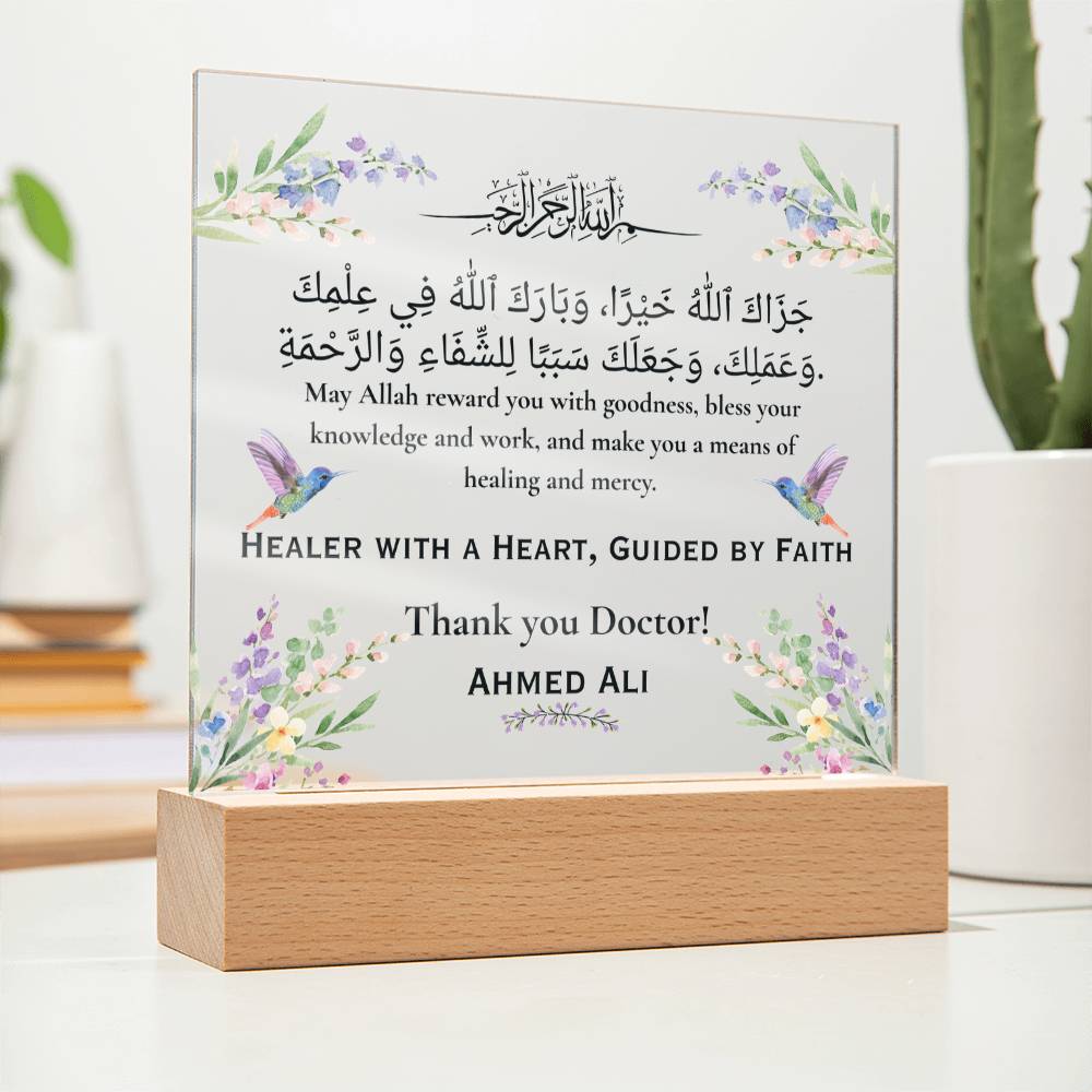 Healer with a Heart -  Doctor Acrylic Plaque - Gift from Patient by Qiyam