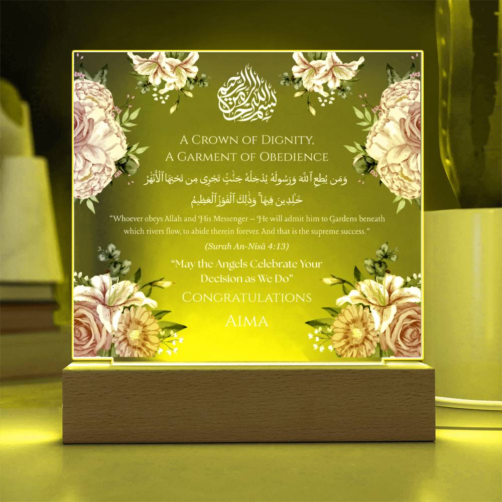 Gift for Hijabi Hijab Adaption from Family with Quran Verse by Qiyam