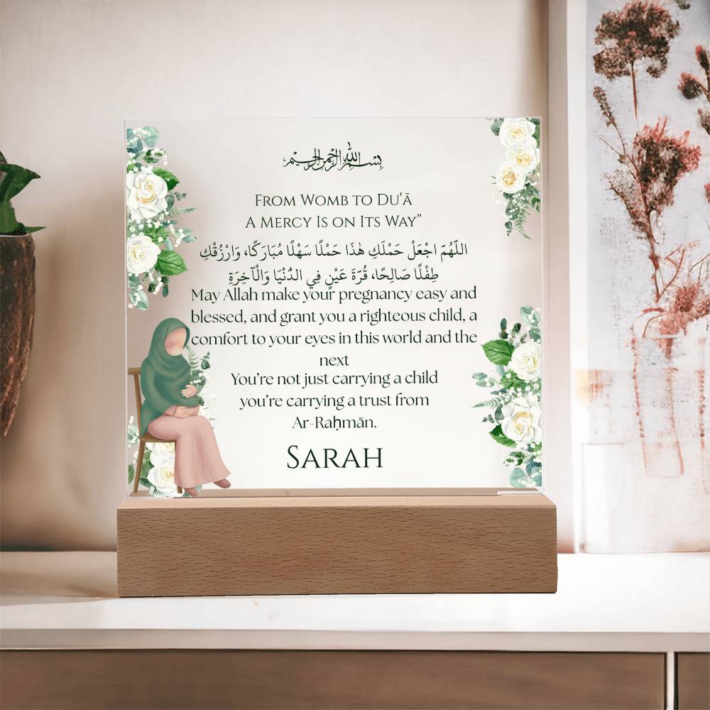 Gift for Muslim New Mom Pregnancy With Personalized Cliparts With Dua by Qiyam