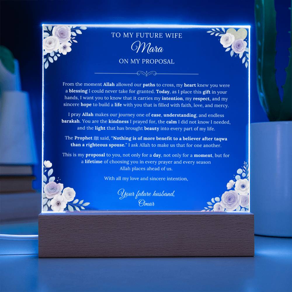 Gift for Wife Proposal From Future Husband, A Very Lovely Message With Hadith by Qiyam