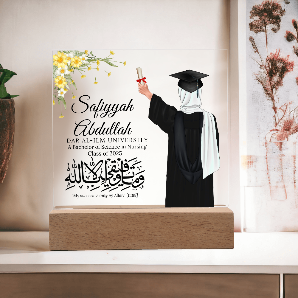 Gift for Muslim Graduation With Personalized Cliparts With Quranic Verse by Qiyam