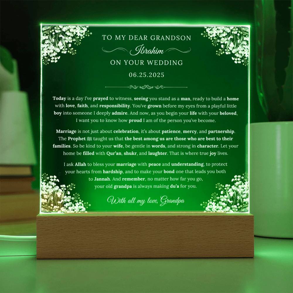 Gift for Grandson Wedding from Grandpa, A Very Beautiful Thoughtful Message With Duaa by Qiyam