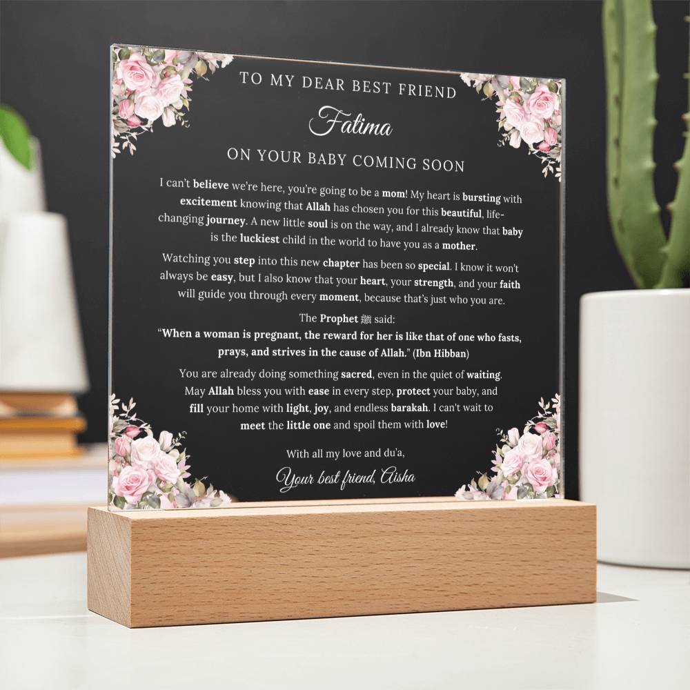 Gift for Mom-to-Be Baby Coming Soon from Best Friend, A Very Thoughtful Message With Hadith by Qiyam