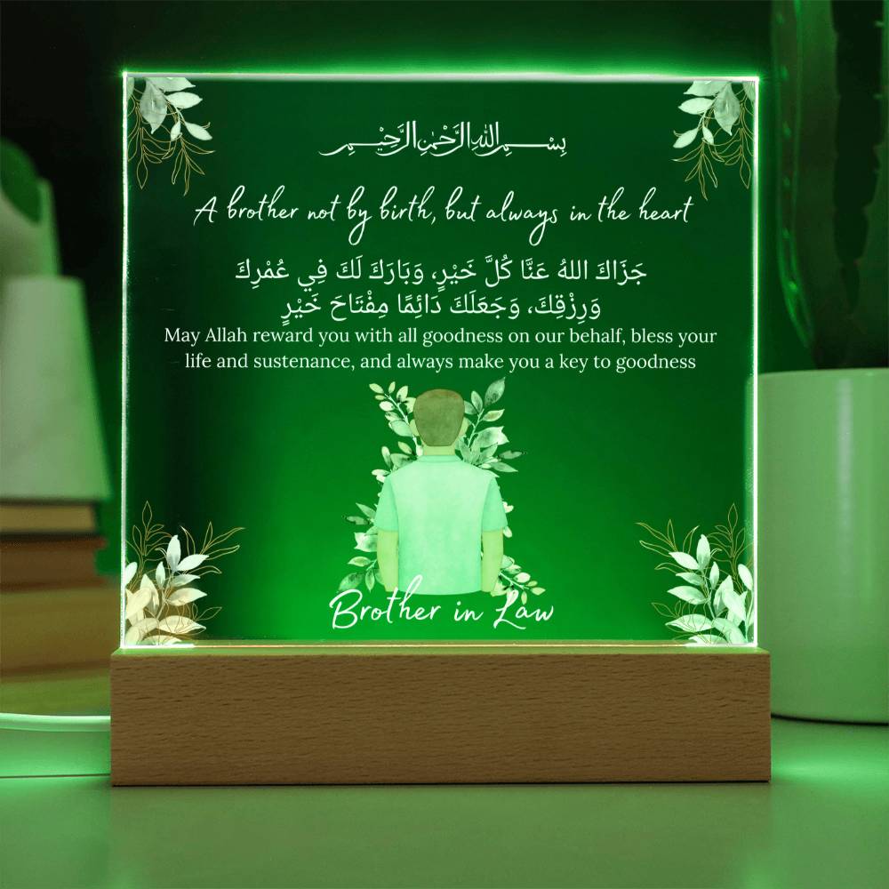 Gift for Muslim Brother-in-Law With Personalized Cliparts With Dua by Qiyam