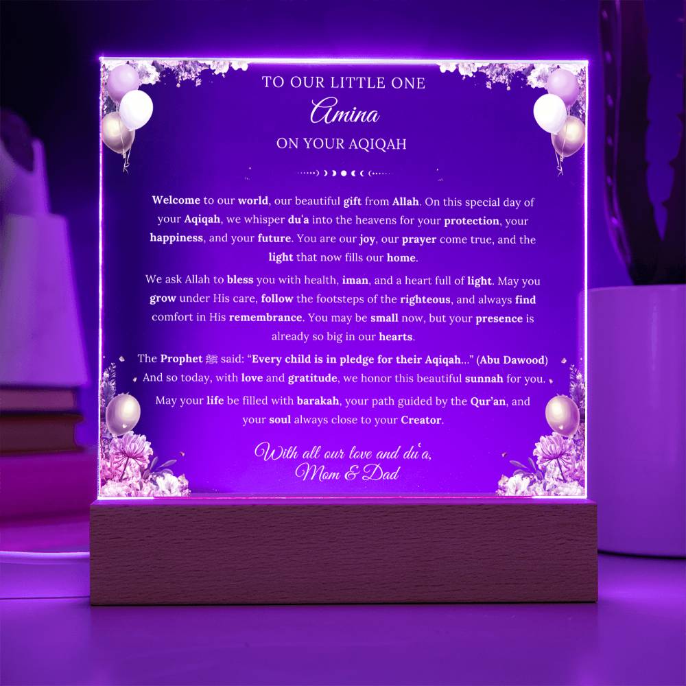 Gift for Daughter Aqiqah from Parents, A Very Lovely Message With Hadith by Qiyam