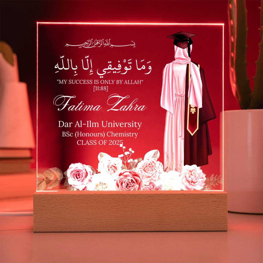 Gift for Muslim Student University Graduation With Personalized Cliparts With Quran Verse by Qiyam