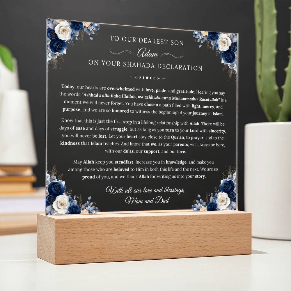 Gift for Son Shahada Declaration from Parents, A Very Beautiful Emotional Message With Duaa by Qiyam