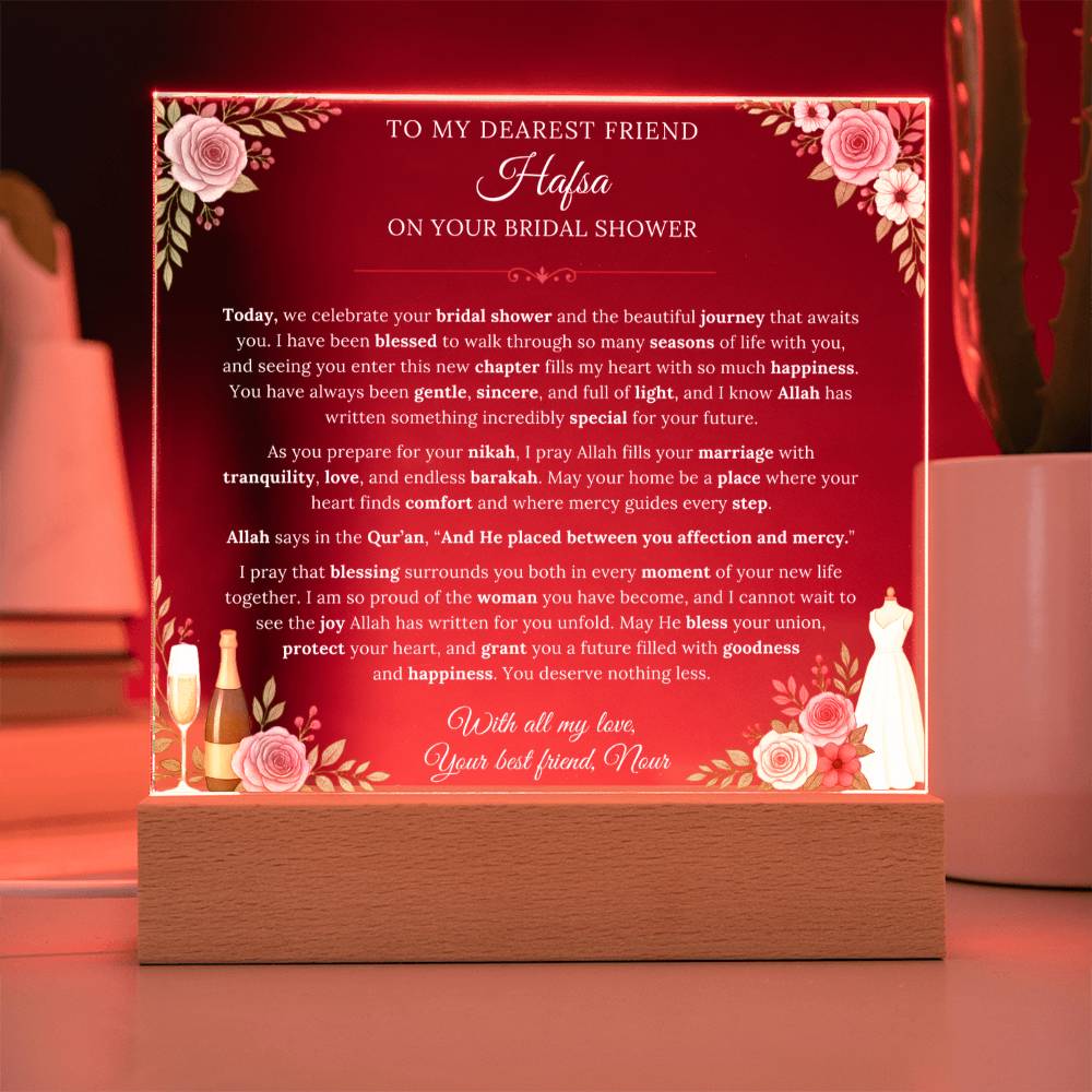 Gift for Friend Bridal Shower From Best Friend, A Very Thoughtful Message With Quran Verse by Qiyam