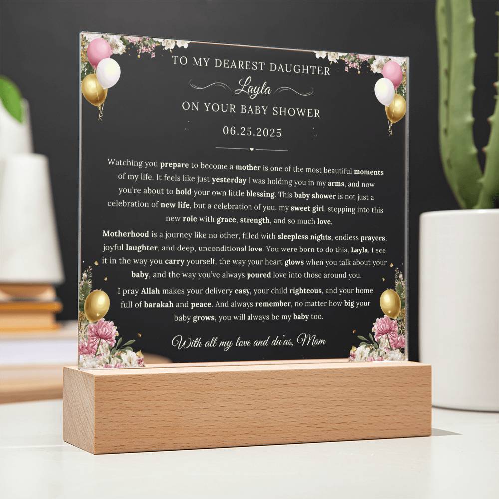 Gift for Daughter Baby Shower from Mom, A Very Beautiful Emotional Message With Duaa by Qiyam