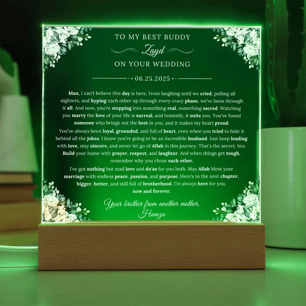 Gift for Best Buddy Best Friend Wedding from Best Friend, A Very Beautiful Emotional Message With Duaa by Qiyam