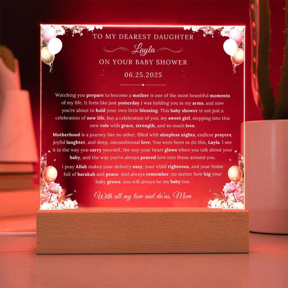 Gift for Daughter Baby Shower from Mom, A Very Beautiful Emotional Message With Duaa by Qiyam