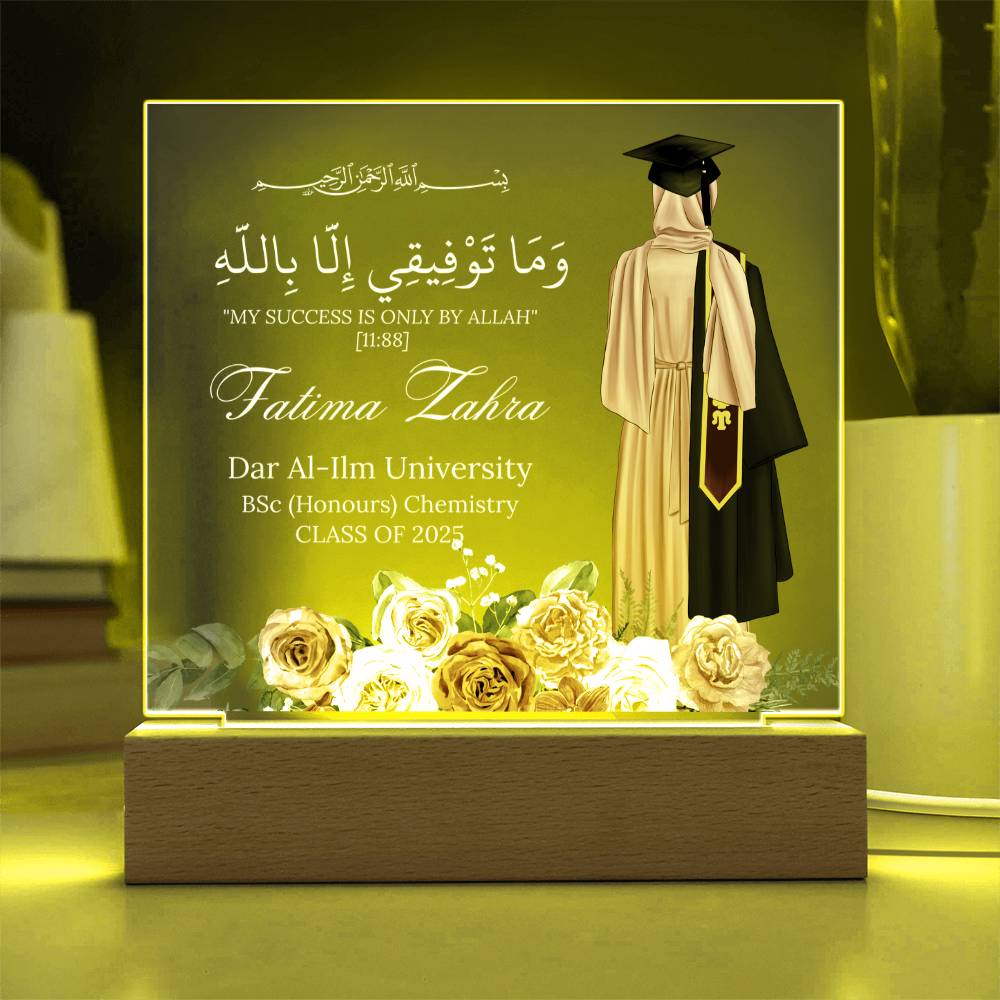 Gift for Muslim Student University Graduation With Personalized Cliparts With Quran Verse by Qiyam