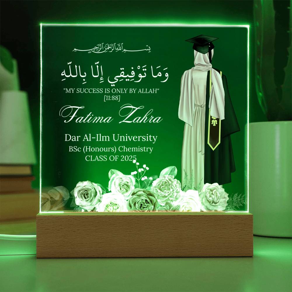 Gift for Muslim Student University Graduation With Personalized Cliparts With Quran Verse by Qiyam