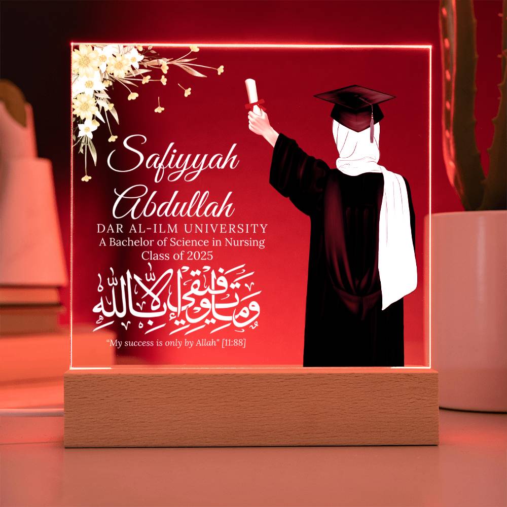 Gift for Muslim Graduation With Personalized Cliparts With Quranic Verse by Qiyam