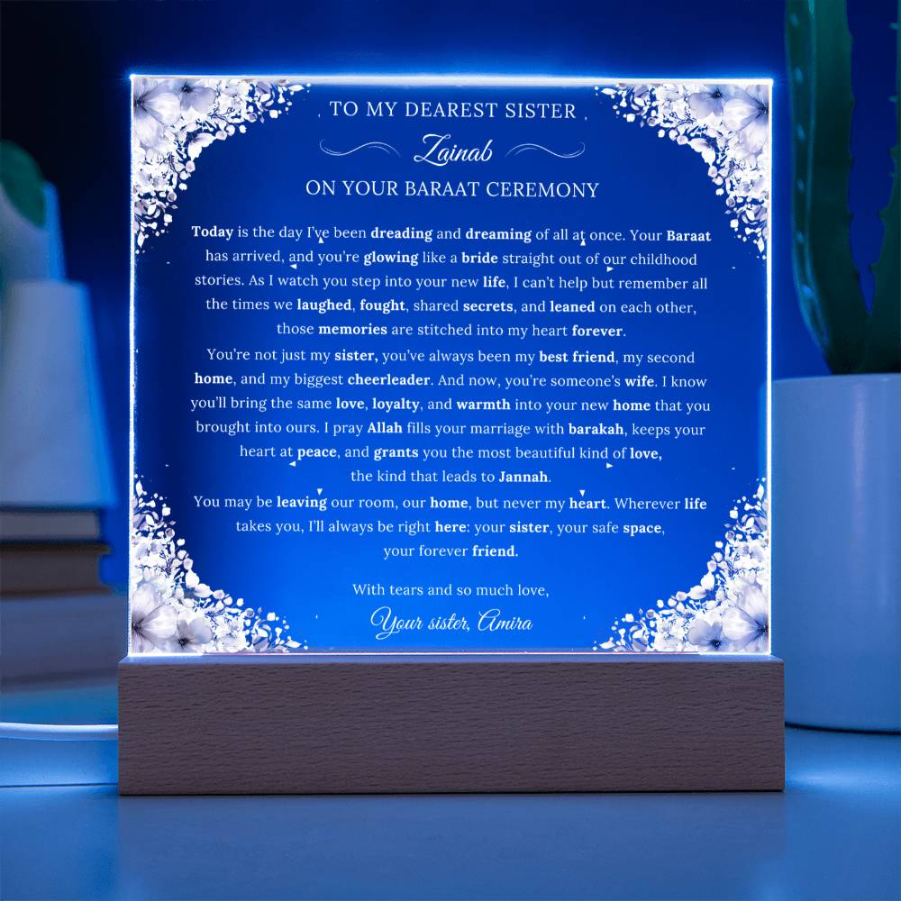 Gift for Sister Baraat from Sister, A Very Beautiful Message With Duaa by Qiyam