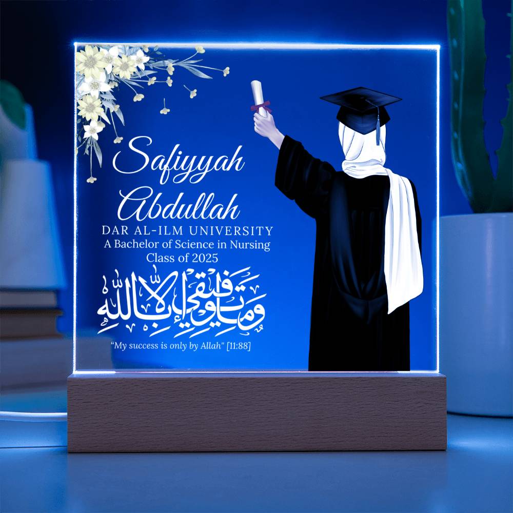 Gift for Muslim Graduation With Personalized Cliparts With Quranic Verse by Qiyam