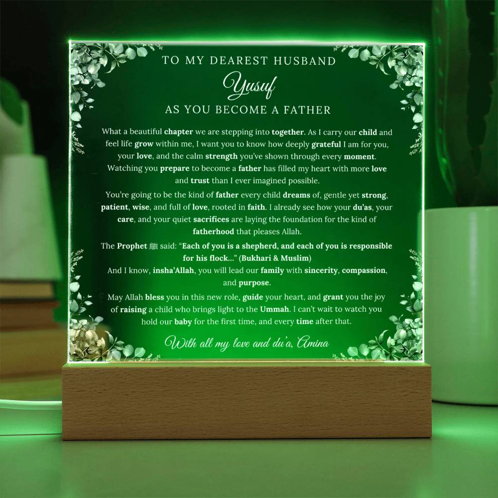 Gift for Husband Becoming a Father from Wife, A Very Thoughtful Message With Hadith by Qiyam