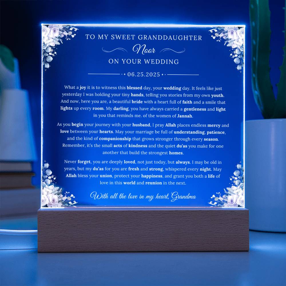 Gift for Granddaughter Wedding from Grandma, A Very Beautiful Emotional Message With Duaa by Qiyam