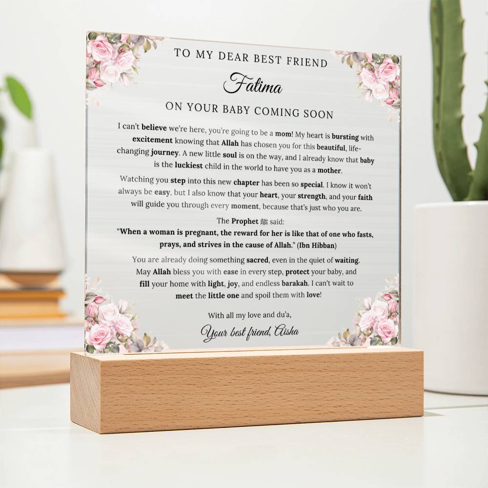 Gift for Mom-to-Be Baby Coming Soon from Best Friend, A Very Thoughtful Message With Hadith by Qiyam