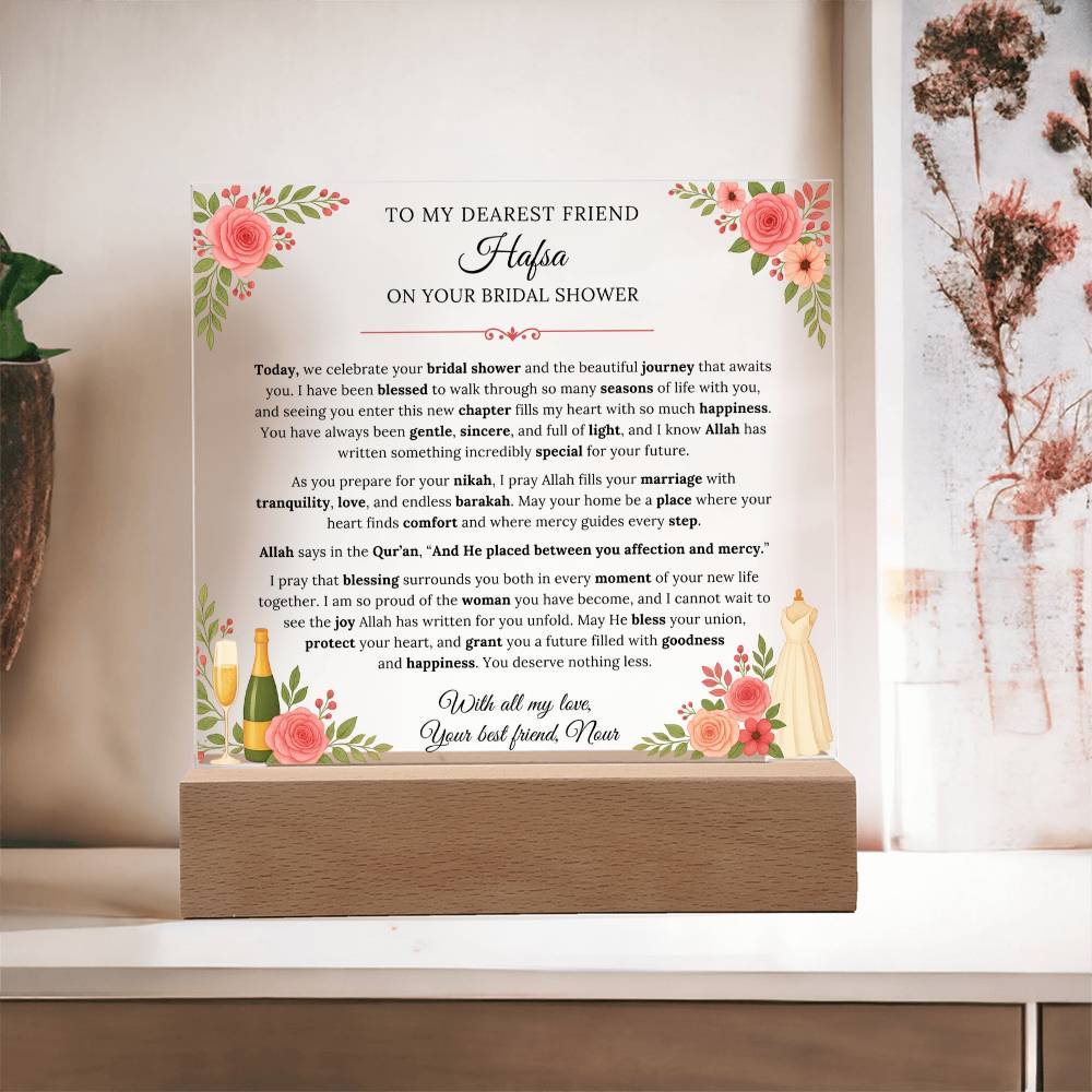 Gift for Friend Bridal Shower From Best Friend, A Very Thoughtful Message With Quran Verse by Qiyam