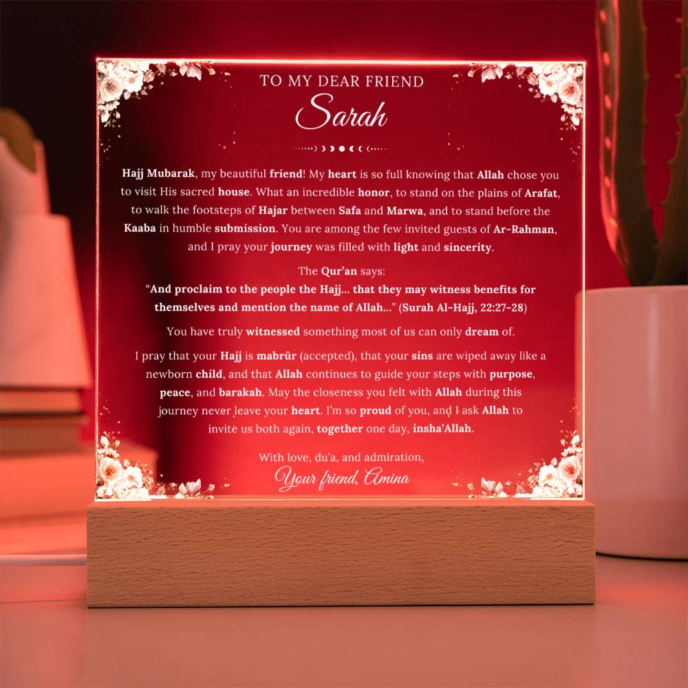 Gift for Friend Hajj Mubarak from Friend, A Very Thoughtful Message With Quran Verse by Qiyam