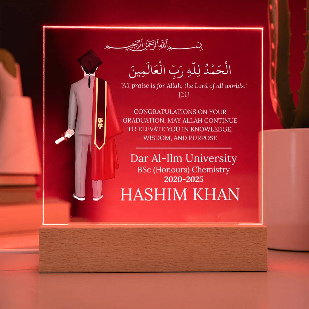 Gift for Muslim Student University Graduation With Personalized Cliparts With Quran Verse by Qiyam