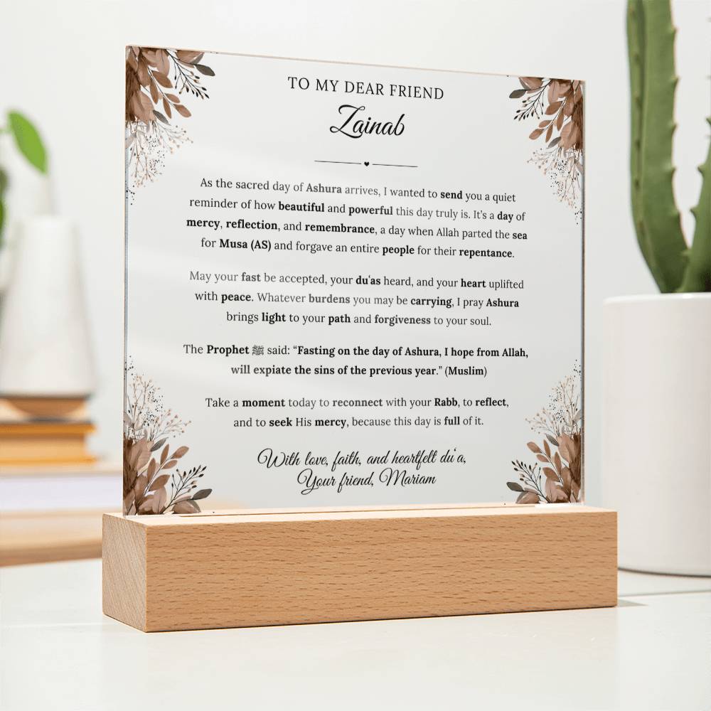 Gift for Friend Ashura from Friend, A Very Thoughtful Message With Hadith by Qiyam