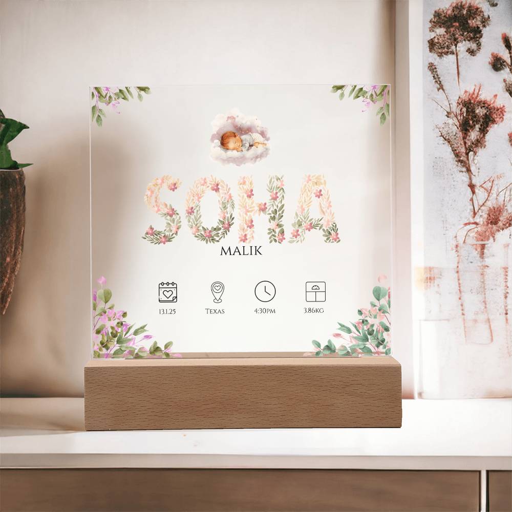 Gift for Muslim Daughter Baby Naming With Personalized by Qiyam