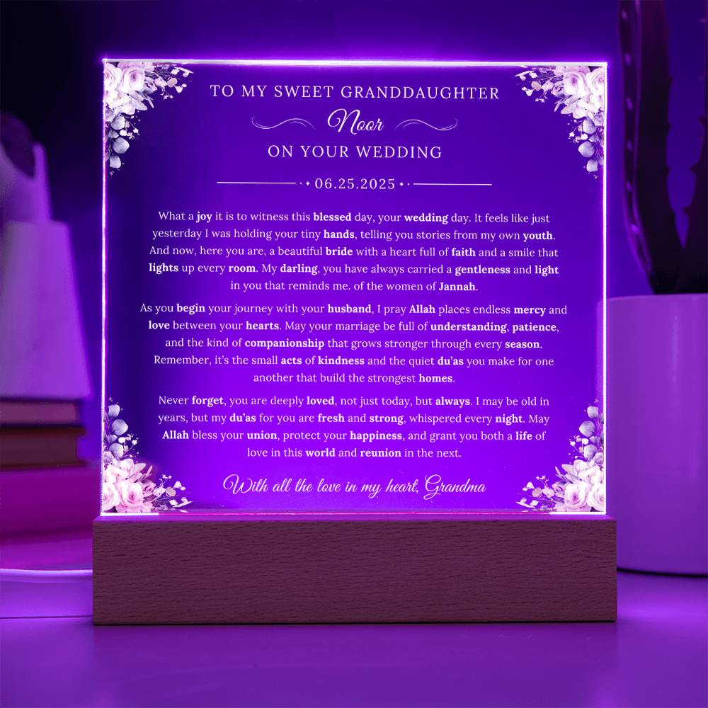 Gift for Granddaughter Wedding from Grandma, A Very Beautiful Emotional Message With Duaa by Qiyam