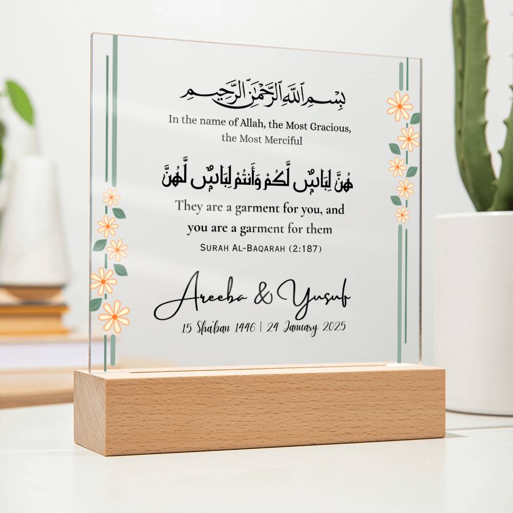 Gift for Muslim Couples Nikka with Quran Verse by Qiyam