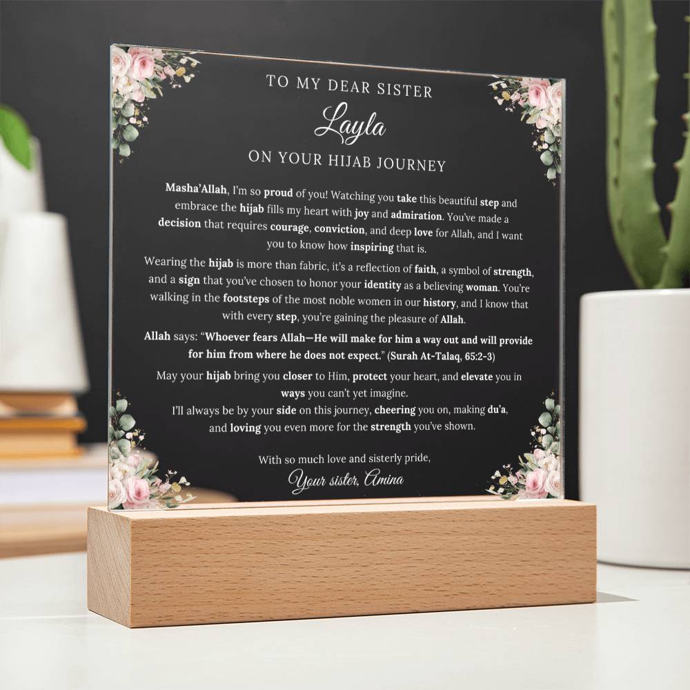 Gift for Sister Hijab Adoption from Sister, A Very Beautiful Message With Quran Verse by Qiyam