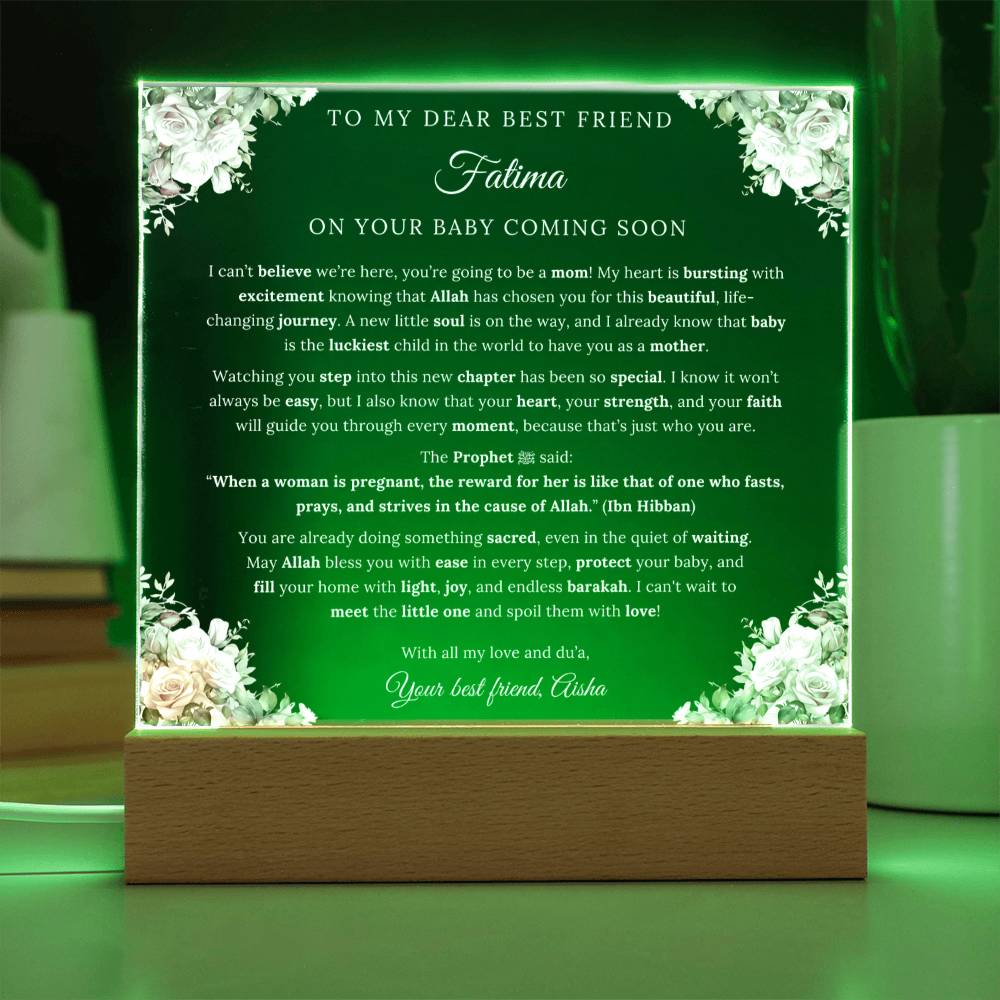 Gift for Mom-to-Be Baby Coming Soon from Best Friend, A Very Thoughtful Message With Hadith by Qiyam