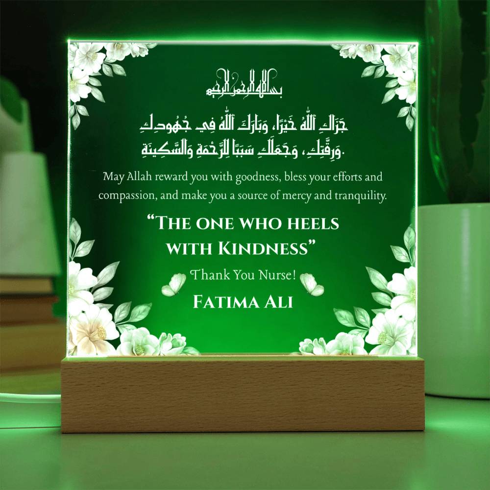 The one who heels with Kindness -  Nurse Acrylic Plaque - Gift from Patient by Qiyam